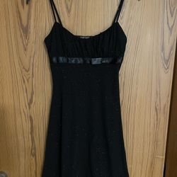 Girls Black Sparkly Party Dress