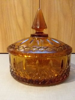 Vintage Princess Amber Candy Box/Lid