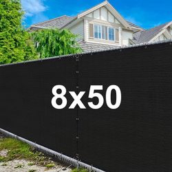 New in Box $55 Garden 8x50’ Privacy Fence Wall Screen Cover Yard Backyard Mesh Shades (Black)