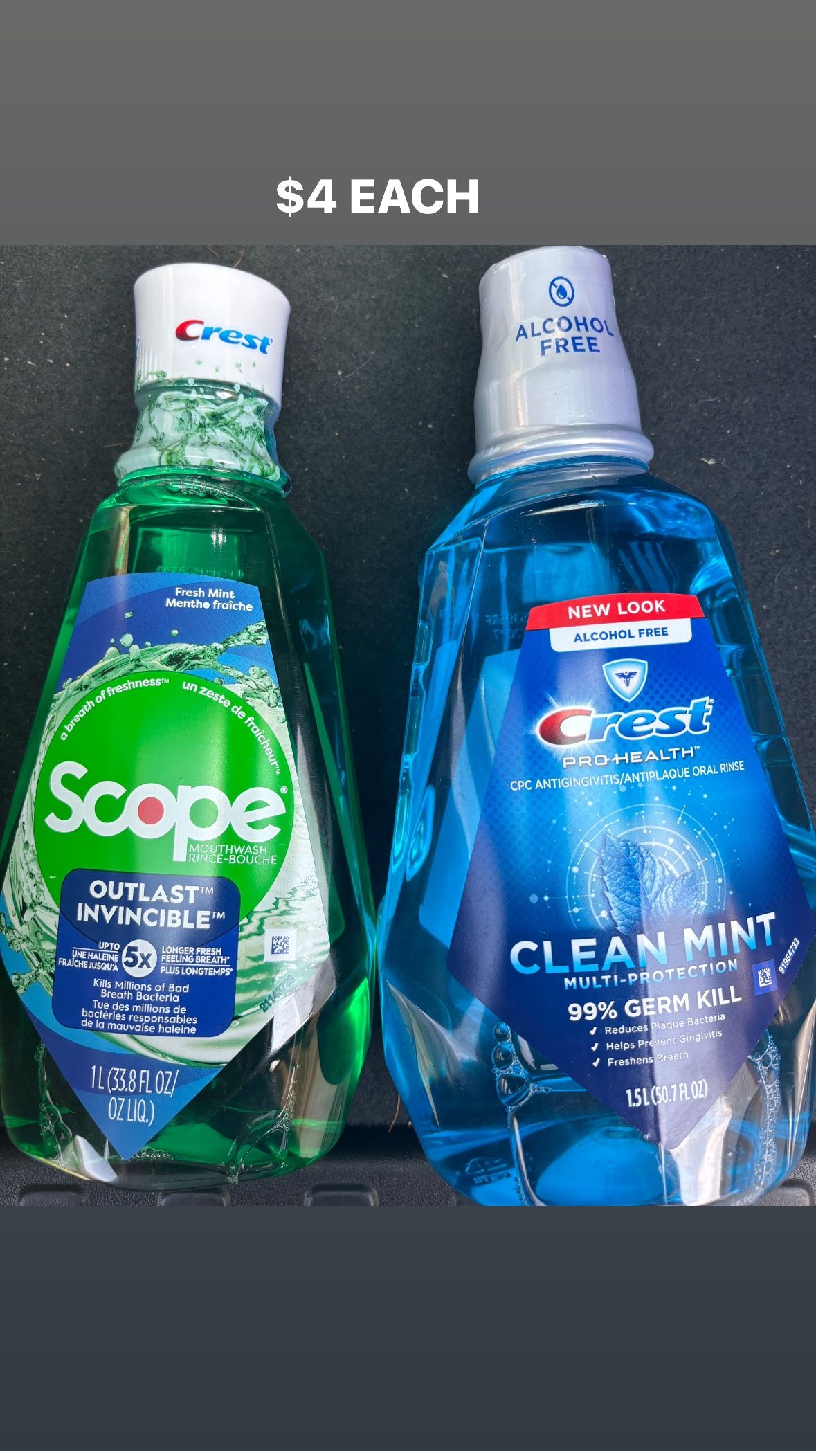 Crest Mouthwash $4 Each Cash Only Pickup Only