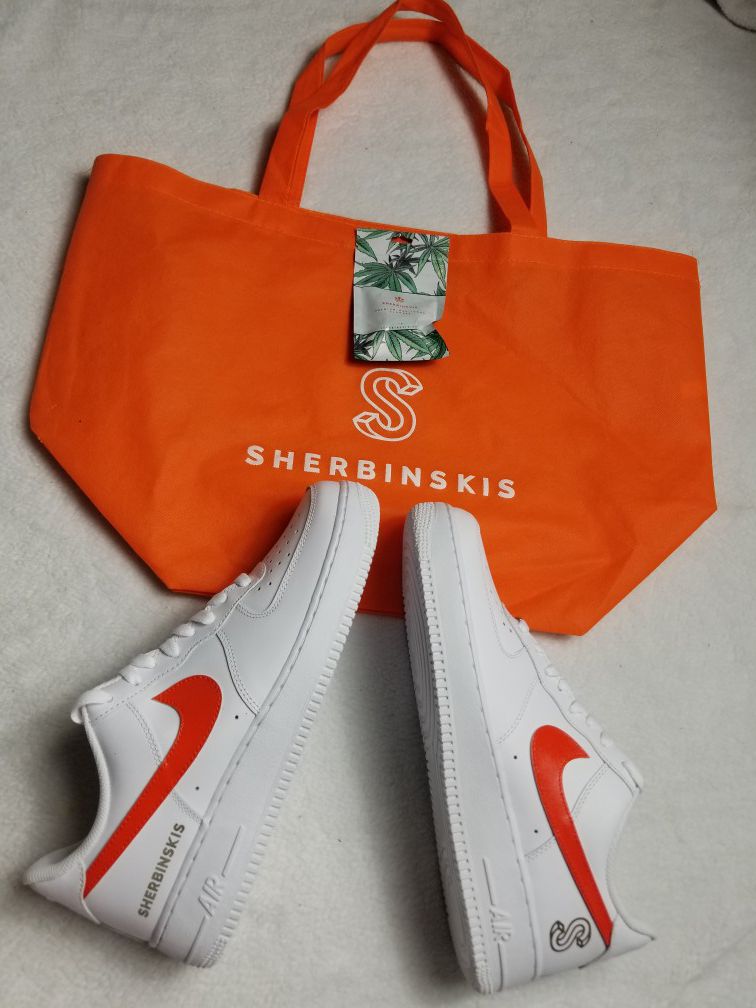 NEW Nike Air Force 1 Low Sherbinski Complex Con Exclusive White Size 11  Orange