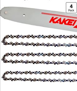 KAKEI 18 Inch Chainsaw Bar& Chain Combo .325" Pitch .050" Gauge, 72 Drive Links (3 Chains+ 1 Bar)