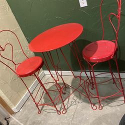 Metal Table With Two Chairs 