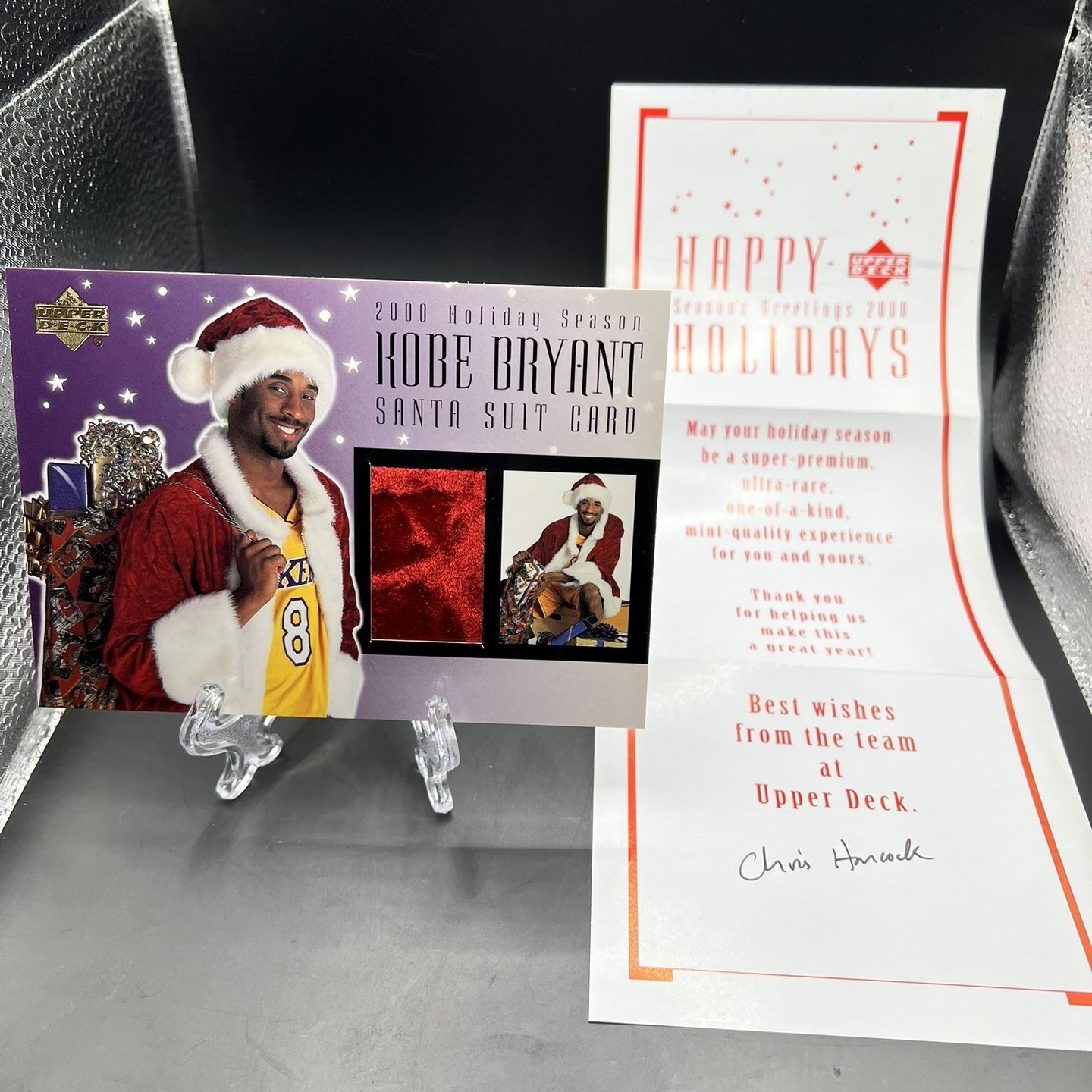 Kobe Bryant 2000 Santa Suit Patch Relic RARE Jumbo Card W/ Upper 
