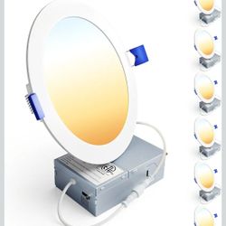 6 Inch LED Recessed Lights 6 Pack Canless Dimmable 5CCT Ceiling Lights