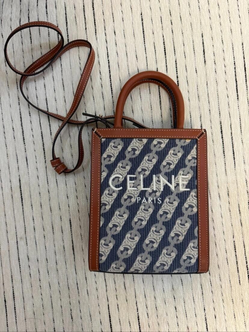 celine vertical small tote handbag