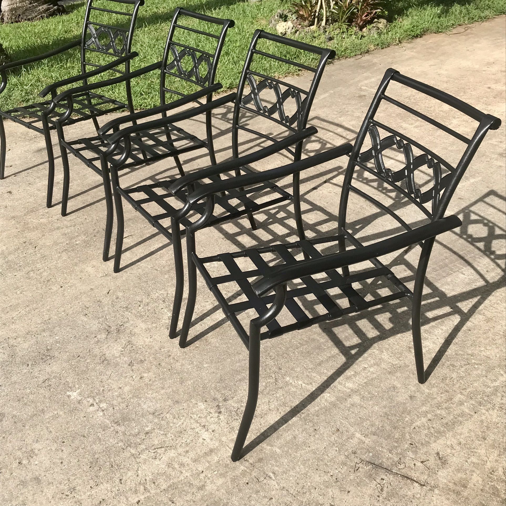 Metal Patio Chairs/Webbing Seats-$20 Each