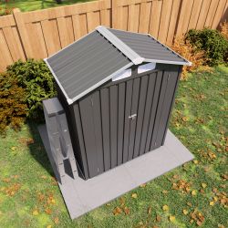 5X3 FT Metal Outdoor Storage Shed, Tool Shed with Peaked Roof Waterproof, Lockable Door Compact Metal Tool Shed for Garden, Backyard, Patio, Sundries 