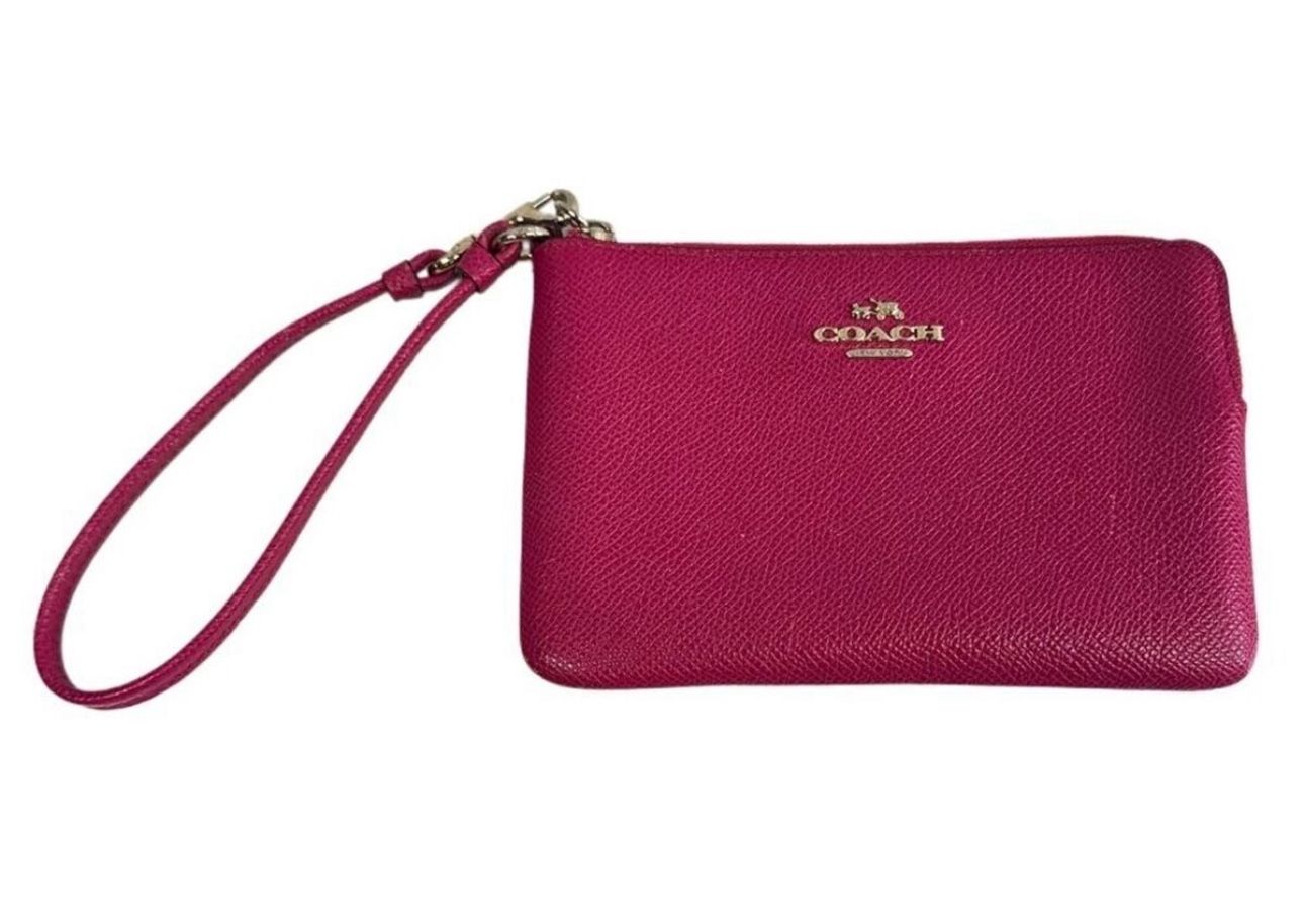 COACH Pink Corner Zip Wristlet