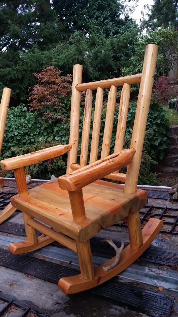 Custom Log Rocking Chairs