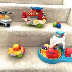 Adorable Lot Of Baby Helicopters And Train With Blocks And Balls ($25 For All)