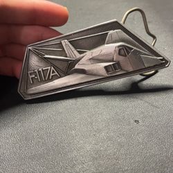 PRISTINE LOCKHEED MARTIN SKUNK WORKS F-117A STEALTH FIGHTER BELT BUCKLE