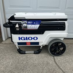 Igloo Trailmate Marine Wheeled Cooler, 70 Quart, White/Black/White/Chrome ** Samuel Adams brand