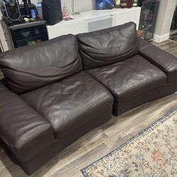 carlo perazzi brown leather couch