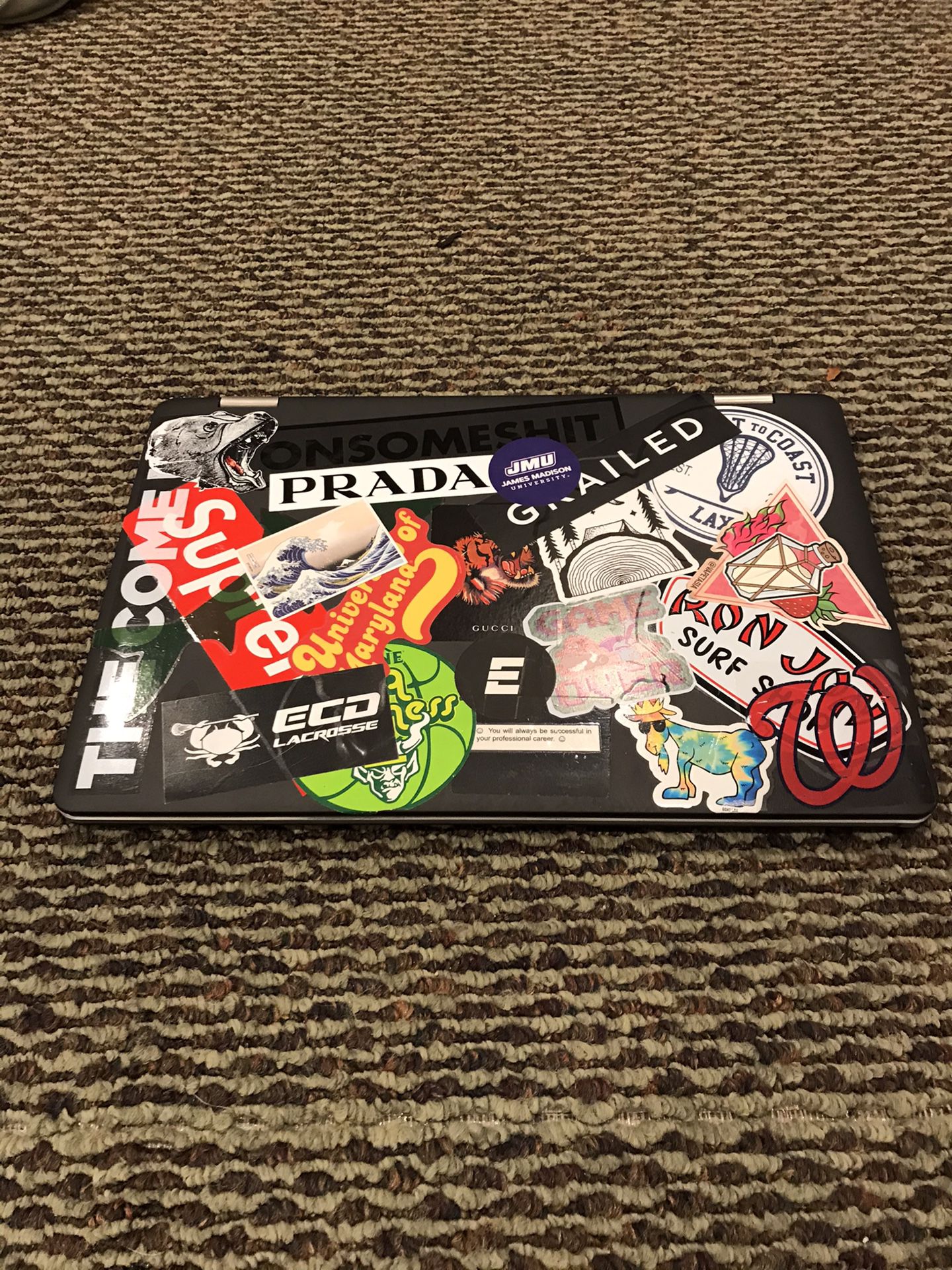 Sticker bombed Dell laptop