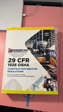 29 CFR 1926 OSHA Construction Industry Regulations – Jan 2024 (Tabbed) Like New