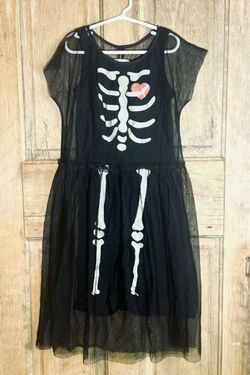 H&M skeleton dress costume size 8-9