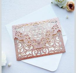 50 laser cut invitations pockets