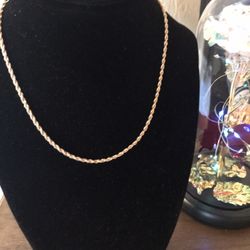 18k Gold Filled Rope Chain Choker(17”)