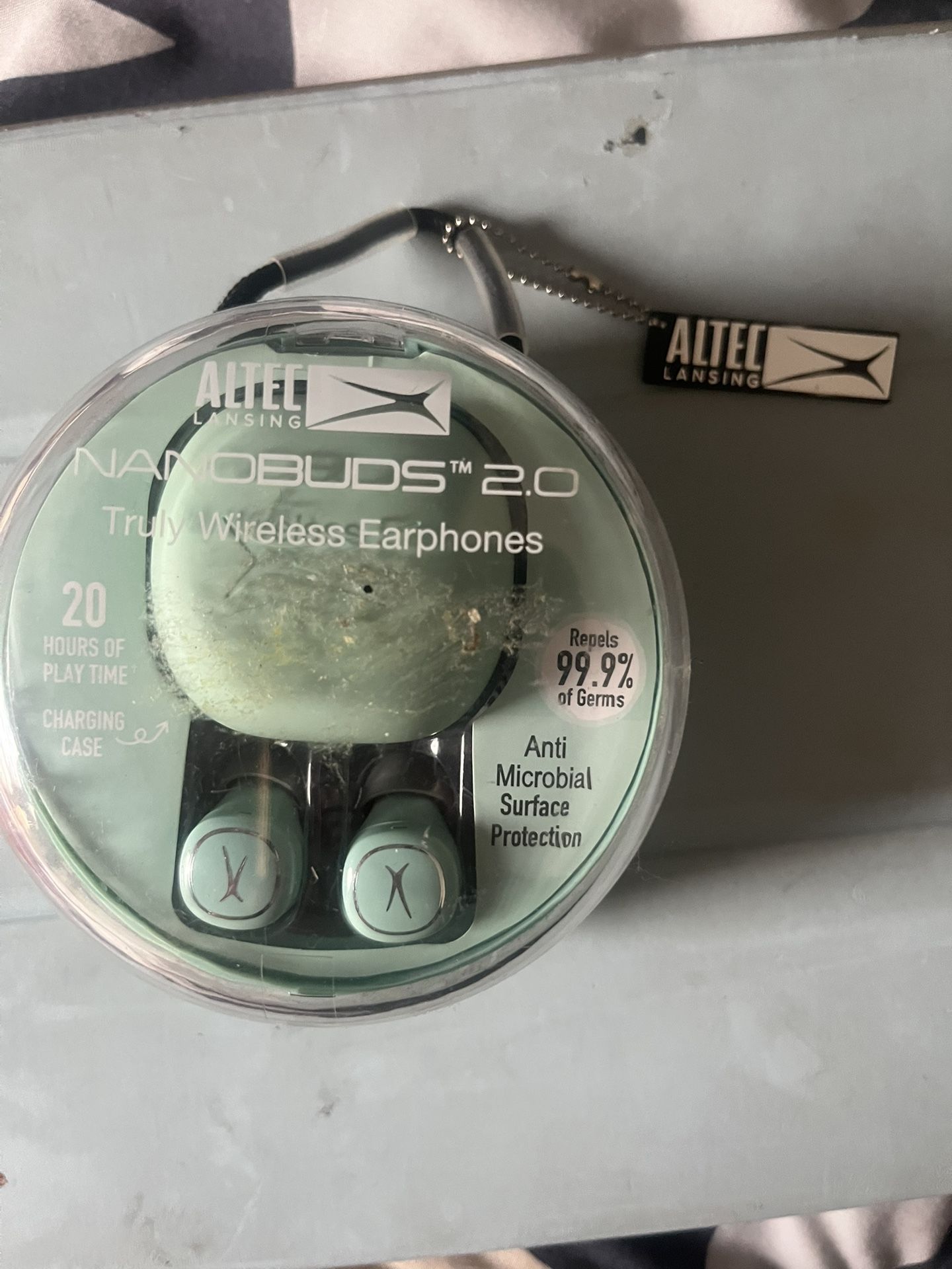 Mint green wireless headphones