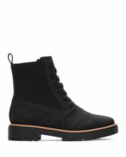 TOMS Ionie Lace-Up Lug Sole Combat Boots in black size 5