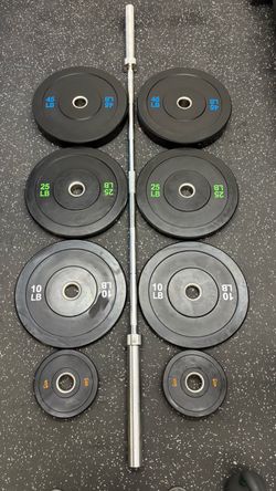 NEW 170 LBS Weight Plates Set, $160 ONLY, Bumper Plates Weights for Home Gym Equipment
