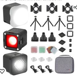 SmallRig RM01 Mini LED Video Light (3 Pack), Watreproof Portable Lighting Kit with 8 Color Filters, Dimmable Fill Photography Light 5600K CRI95 for Sm