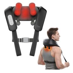 Brand new Cordless Shiatsu Neck and Back Massager with Heat, 10 Mins x 12 Uses, 3 Massage Modes & 2 Intensity Levels, 3D Kneading Deep Tissue for Pain