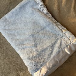 Soft Blue  Satin Edged Blanket