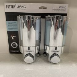 NEW Better Living Products 76245-1 AVIVA Two Chamber Dispenser, Chrome