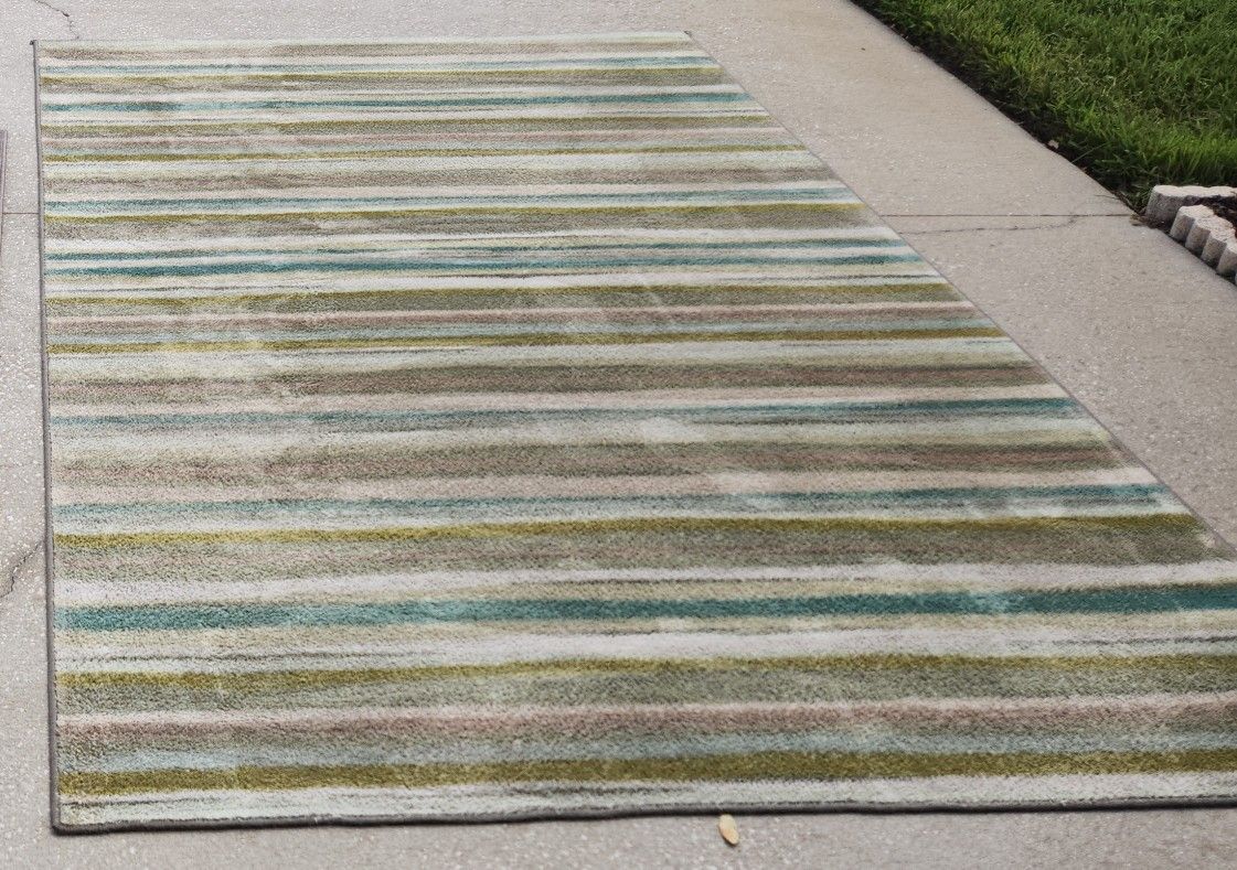 Large Striped Rug- 10' x 6' 5"