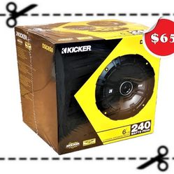 🚨 No Credit Needed 🚨 Kicker 43DSC6504 Car Speakers 6 1/2" 2-Way Coaxial Speaker System 240 Watts 🚨 Payment Options Available 🚨 