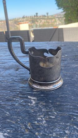 Antique Russian Jewish Silver 84 Mark Tea Glass Holder Подстаканник 5,3 Oz