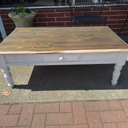 Wood & white Coffee table