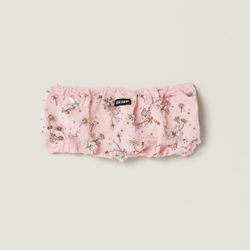 MIU MIU Embroidered Duchesse Bandeau Top
