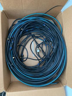 Black Coaxial Cable Lot with Blue Stripe