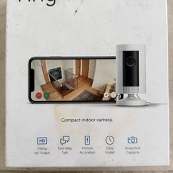 Ring Indoor Cam Plug-In Security Camera Two-Way Talk, New Factory Sealed!!