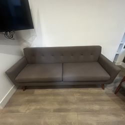 Modway "Loft" Sofa - Charcoal Grey - As Is/Needs Cleaning