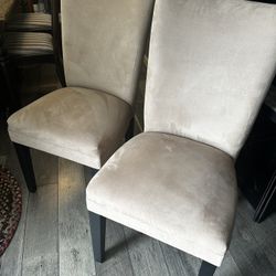 Two Beautiful Suede Chairs