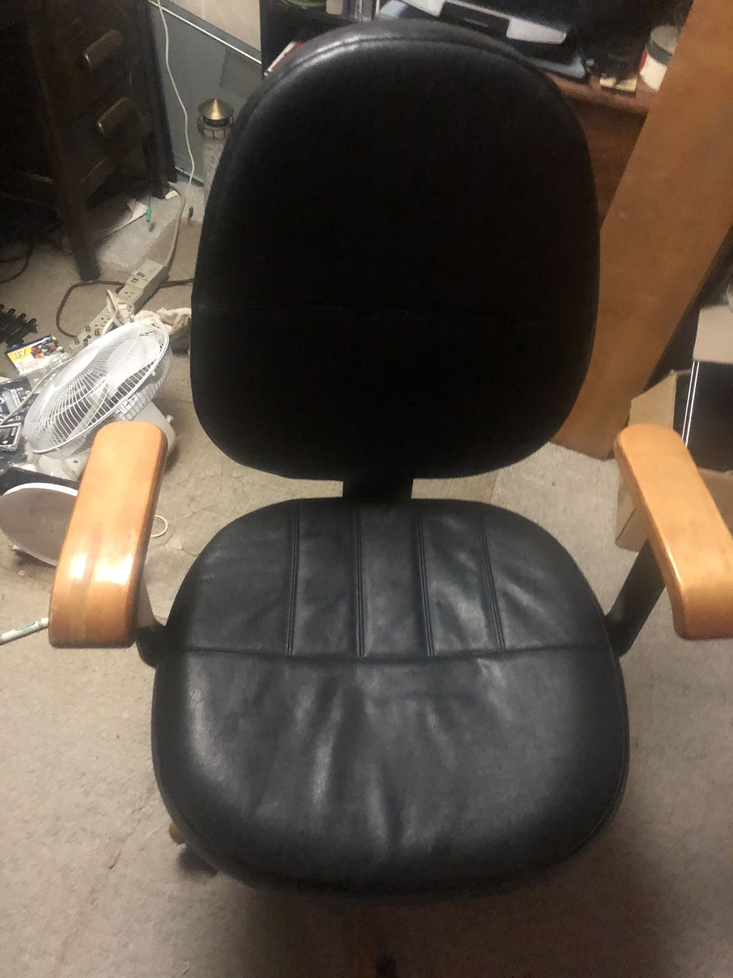 Black Leather Rolling Computer Chair