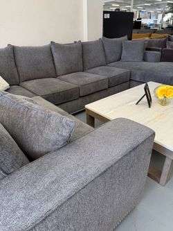 Gray Fabric Sectional Sofa