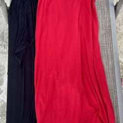 Black and Red Maxi Skirts 