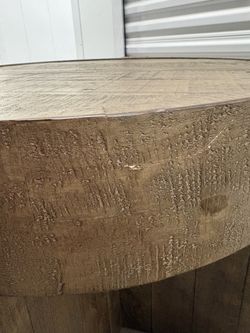 Rustic Round Reclaimed Wood Coffee and Side Table Set
