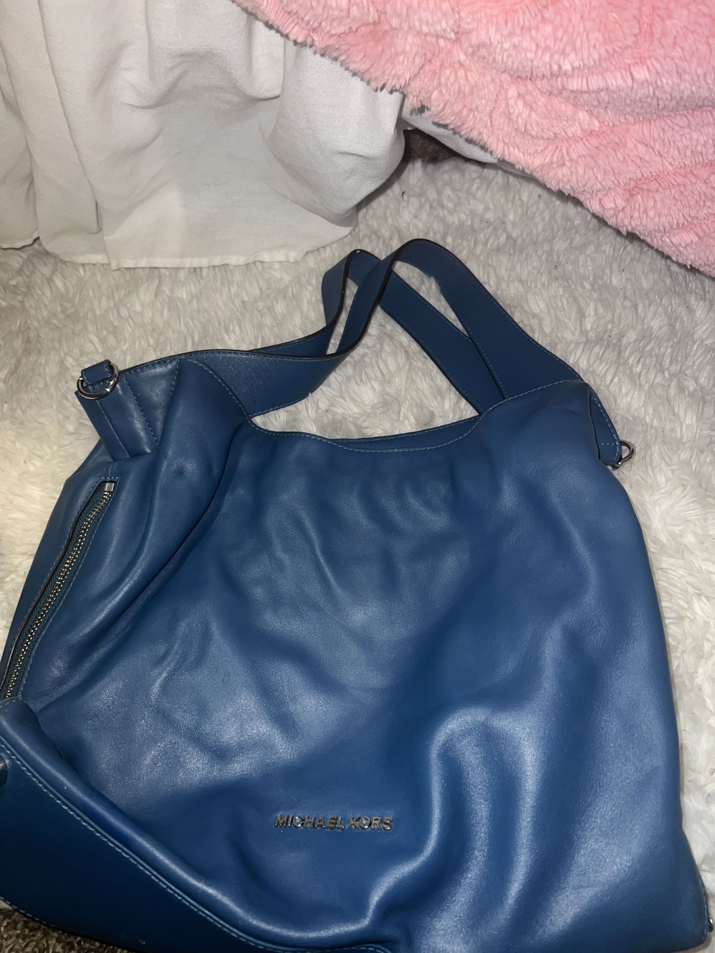 blue michael kors shoulder purse