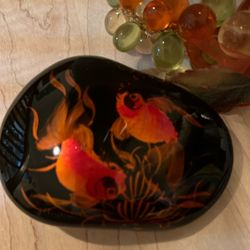 Hand Painted Koi Fish Stone
