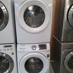 Samsung Front Load Washer And Stackable Gas Dryer Set 