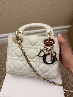 DIOR - Mini LADY DIOR Lamsbskin Bag with chain strap (BARELY USED)