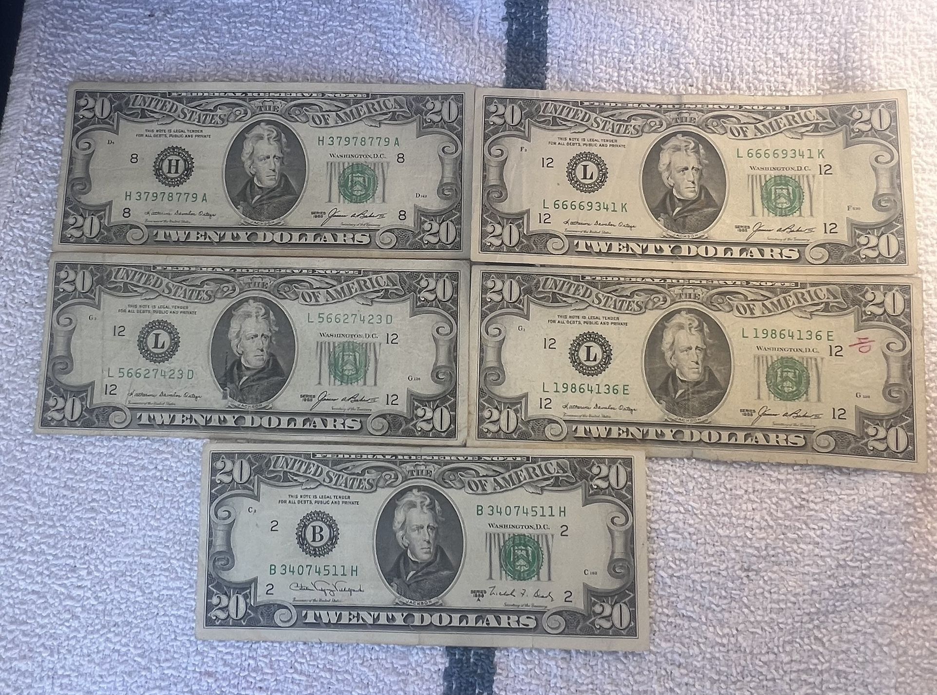 20 dollar bills vintage bills