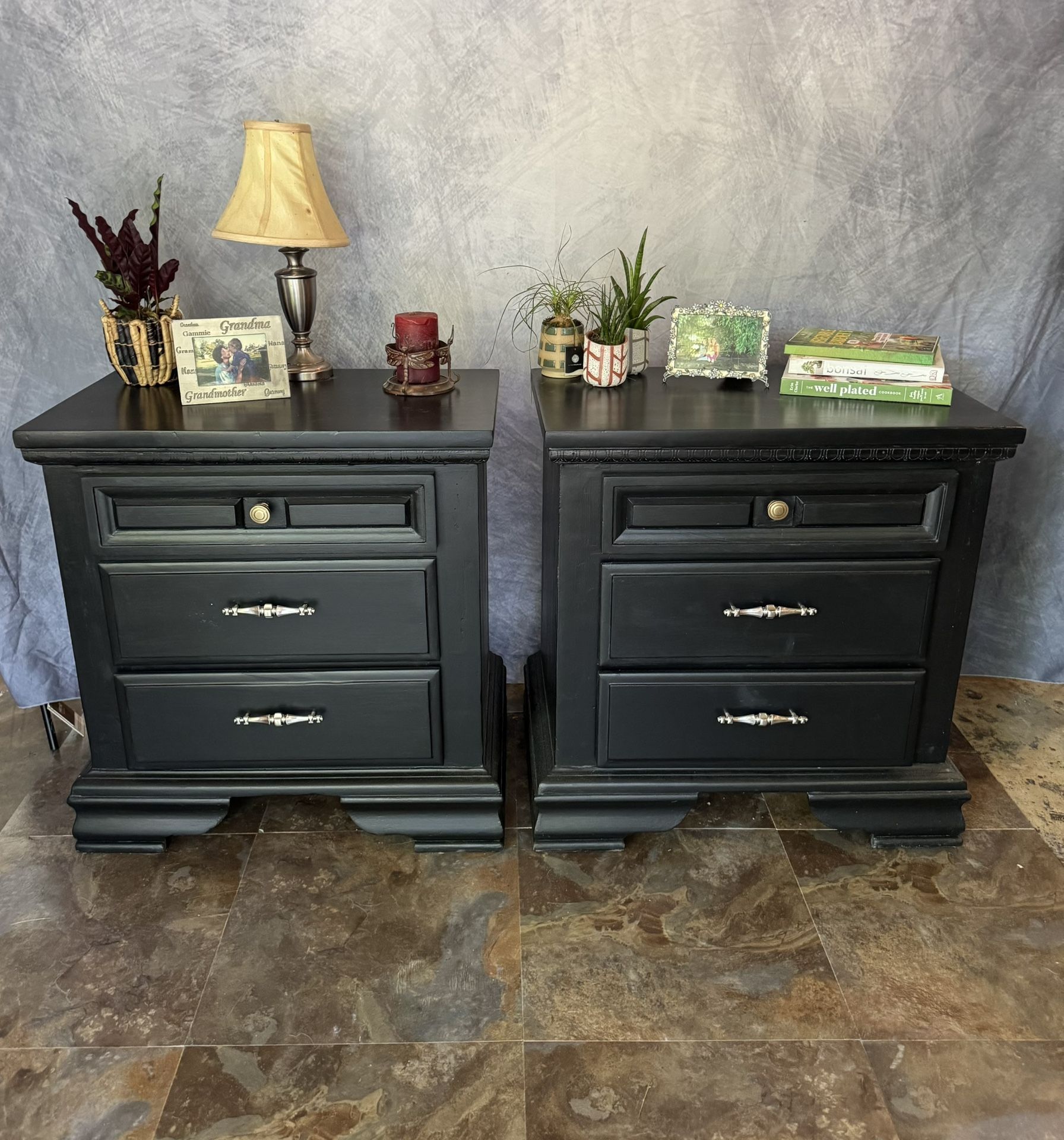 Two Solid Wood Nightstands