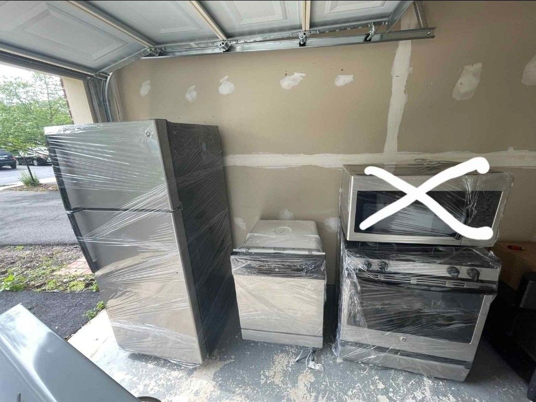 GE Kitchen Set with Fridge, Dishwasher, and Stove
